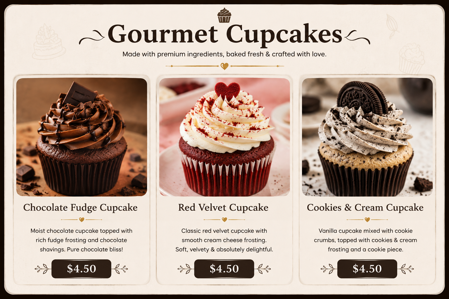 Bakery Website About Us Cupcakes Image