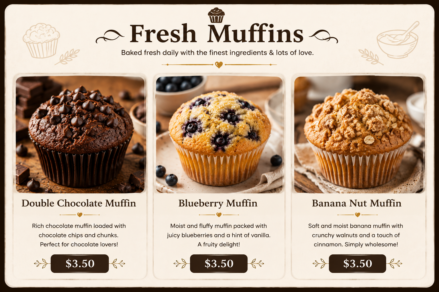 Bakery Website About Us Muffins Image